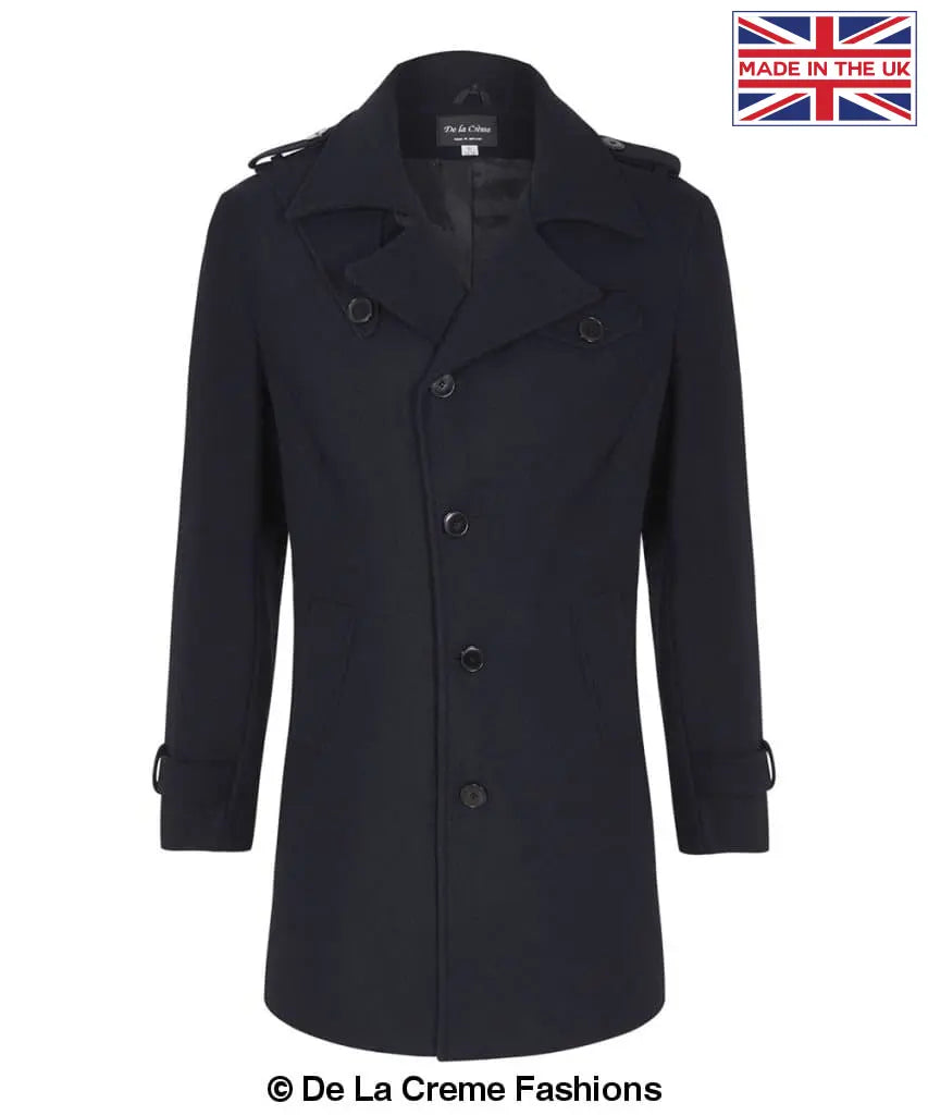 De La Creme MAN - Military Style Single Breasted Coat