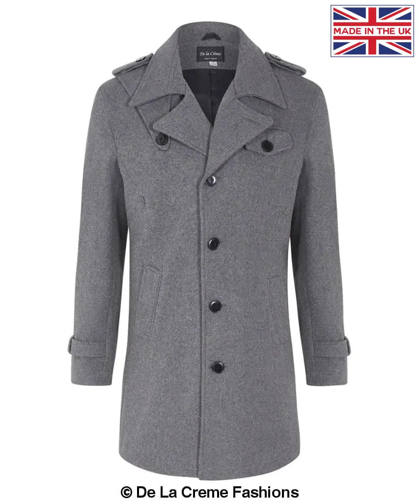 De La Creme MAN - Military Style Single Breasted Coat