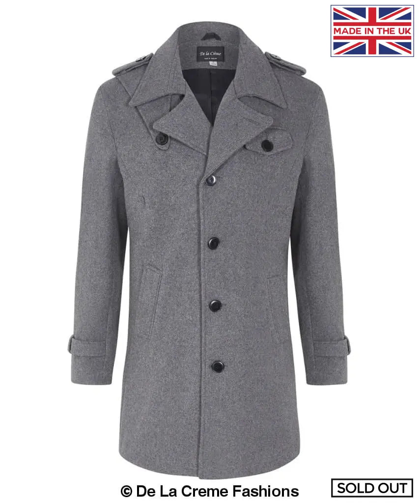 De La Creme MAN - Military Style Single Breasted Coat