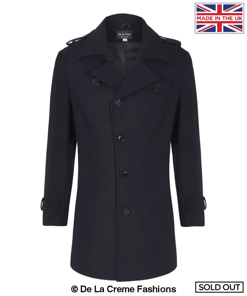 De La Creme MAN - Military Style Single Breasted Coat