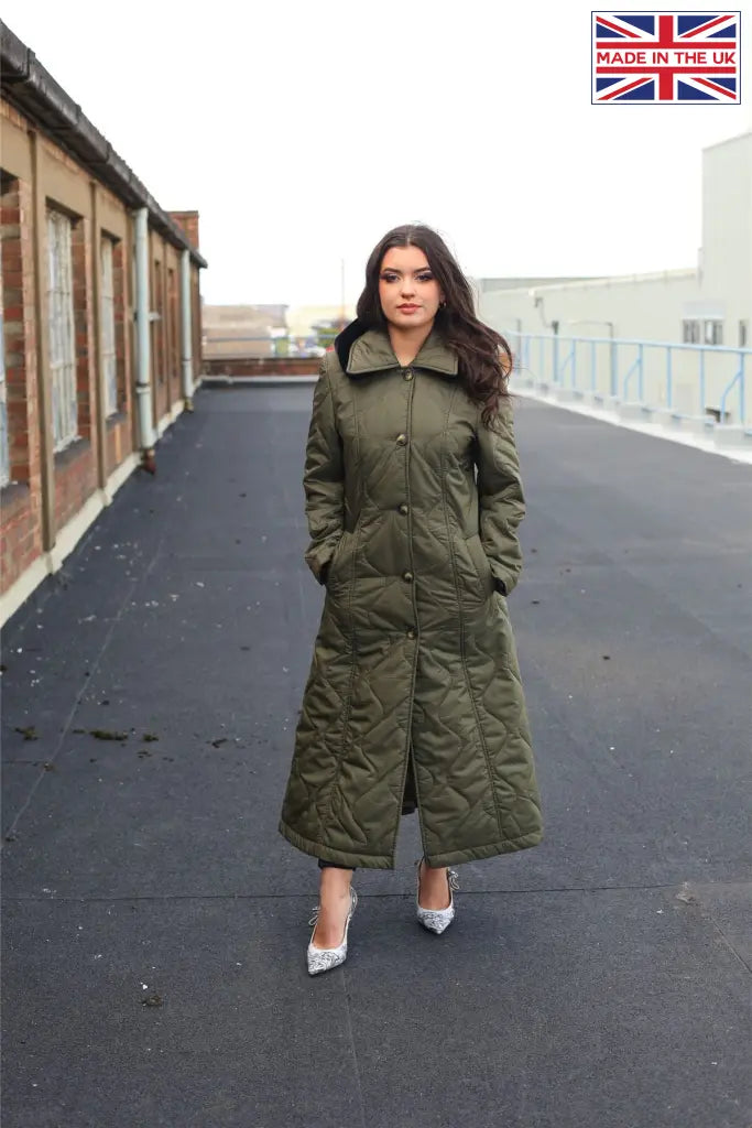 Padded Single Breasted Longline Hooded Coat