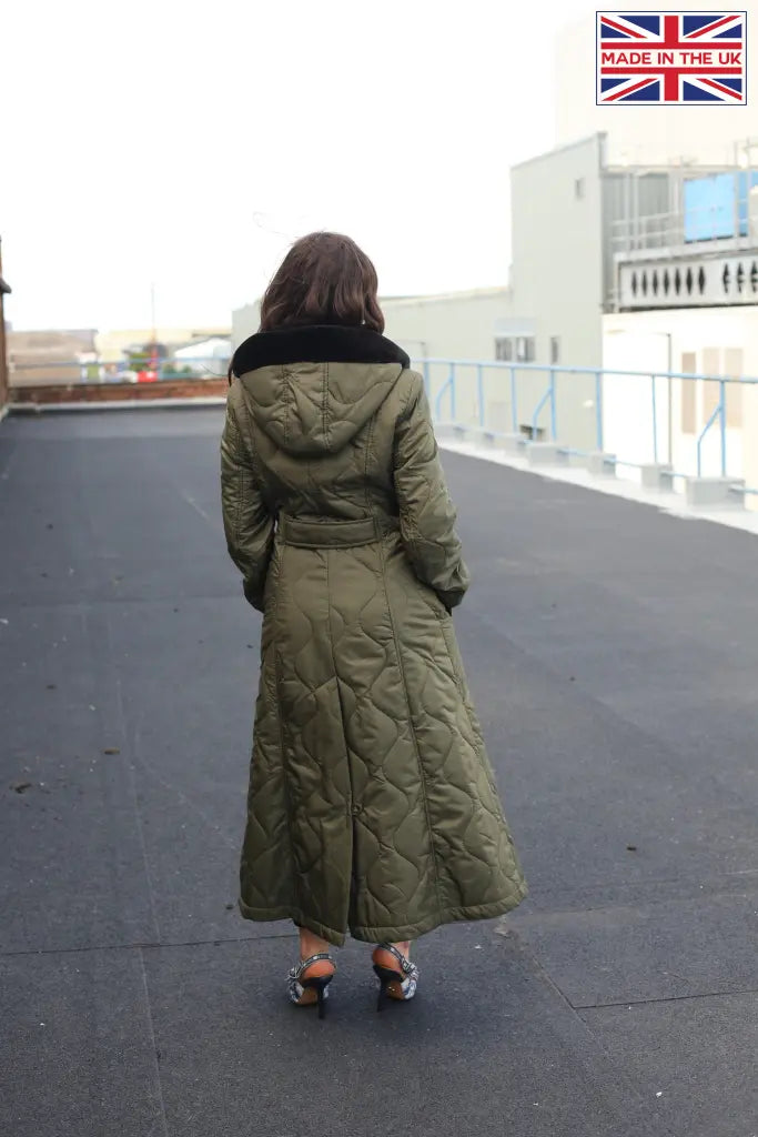 Padded Single Breasted Longline Hooded Coat