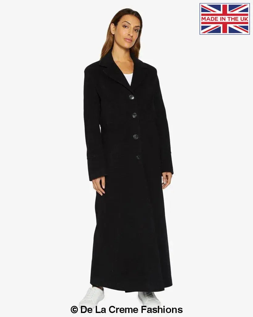 Maxi black coat womens on sale