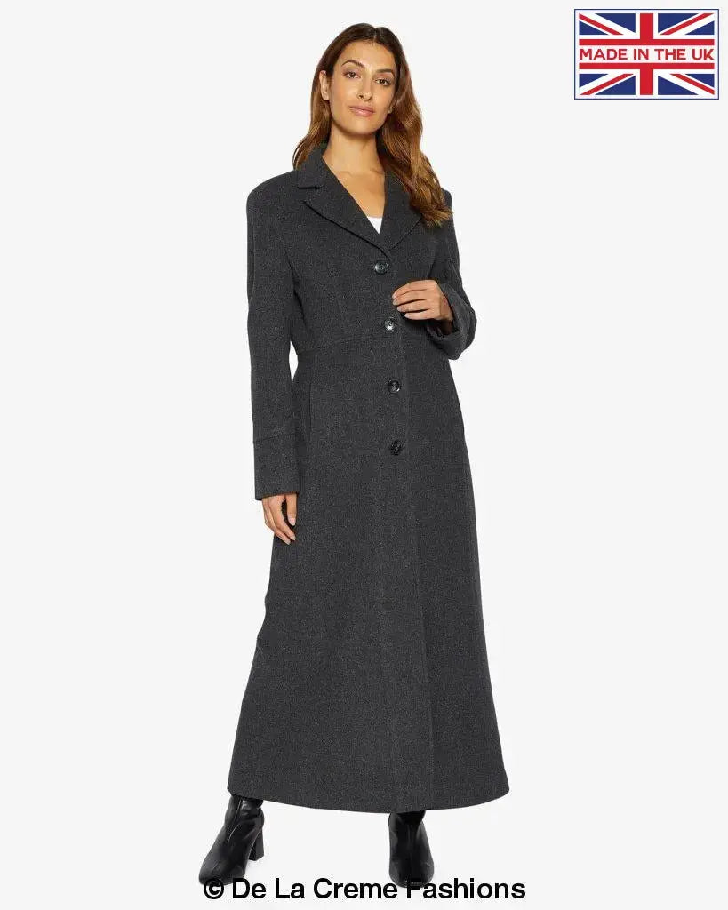 De La Creme Womens Slim Fit Wool Blend Longline Maxi Coat