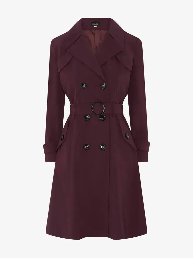 De La Creme Womens Spring Summer Double Breasted Trench Coat