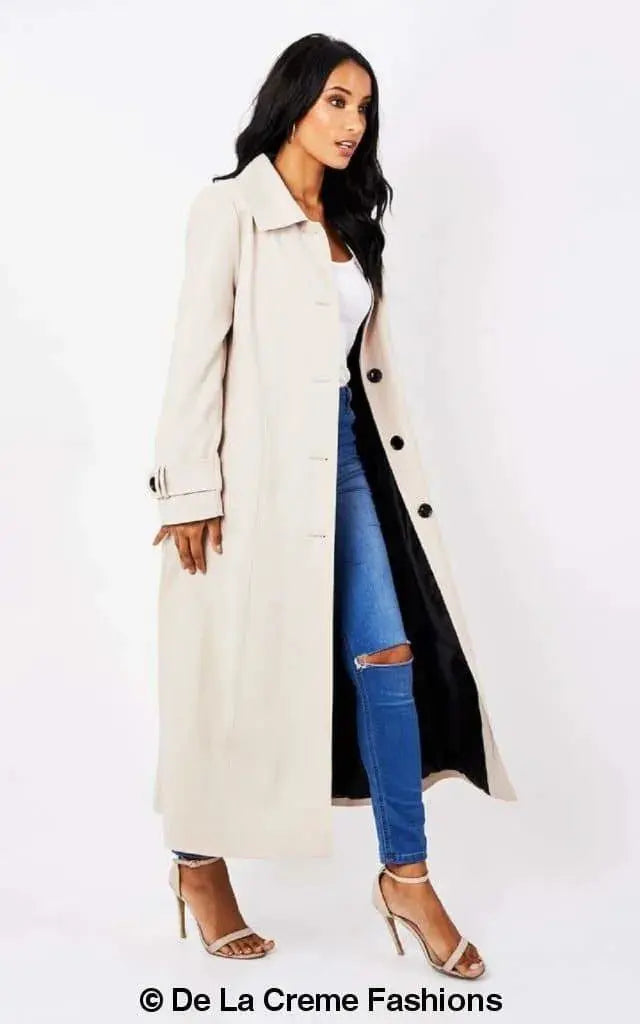 De La Creme Fashions Womens Spring Summer Longline Mac Coat