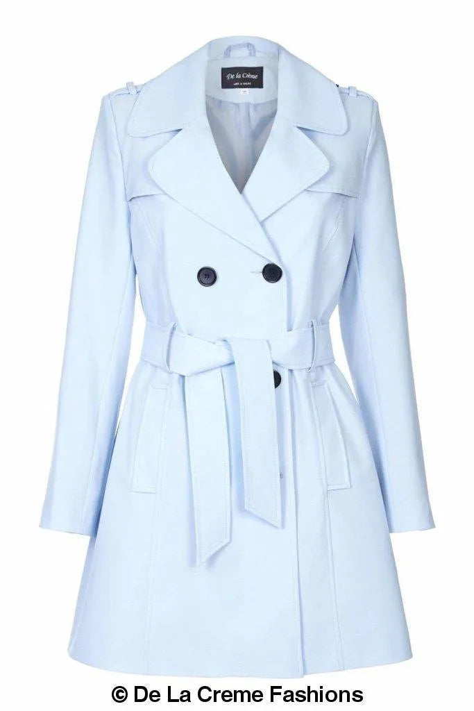 De La Creme - Womens Spring/Summer Double Breasted Trench Coat