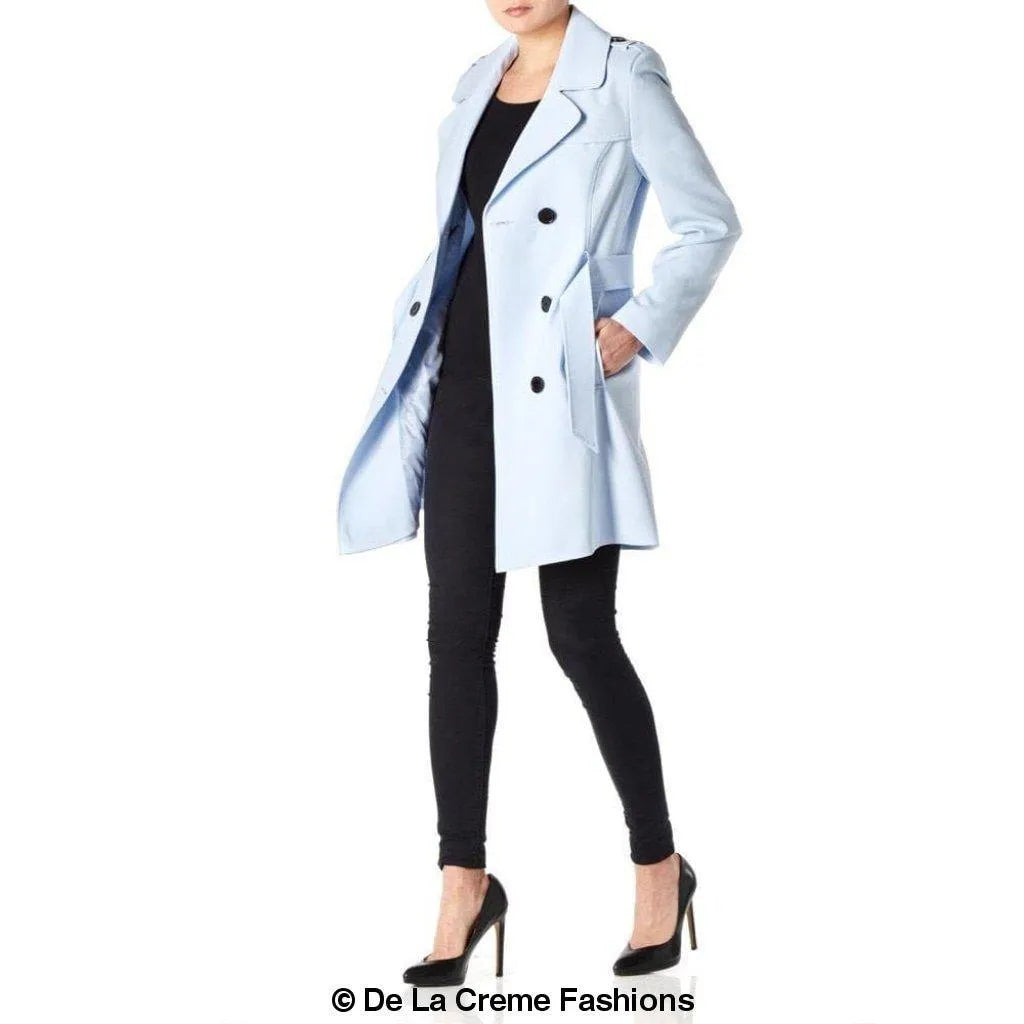 Womens light blue trench coat hotsell
