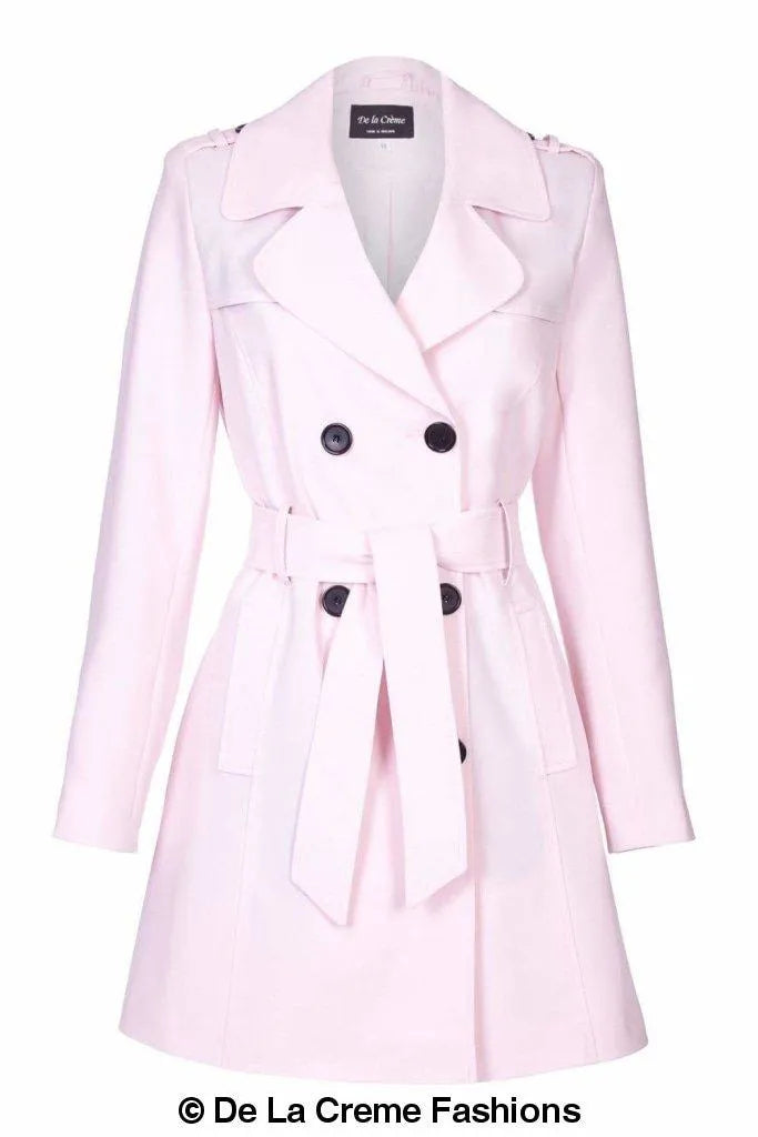 De La Creme - Womens Spring/Summer Double Breasted Trench Coat