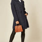 De La Creme - Womens Spring/summer Double Breasted Trench Coat Navy Blue / Uk 8/eu 36/us 4