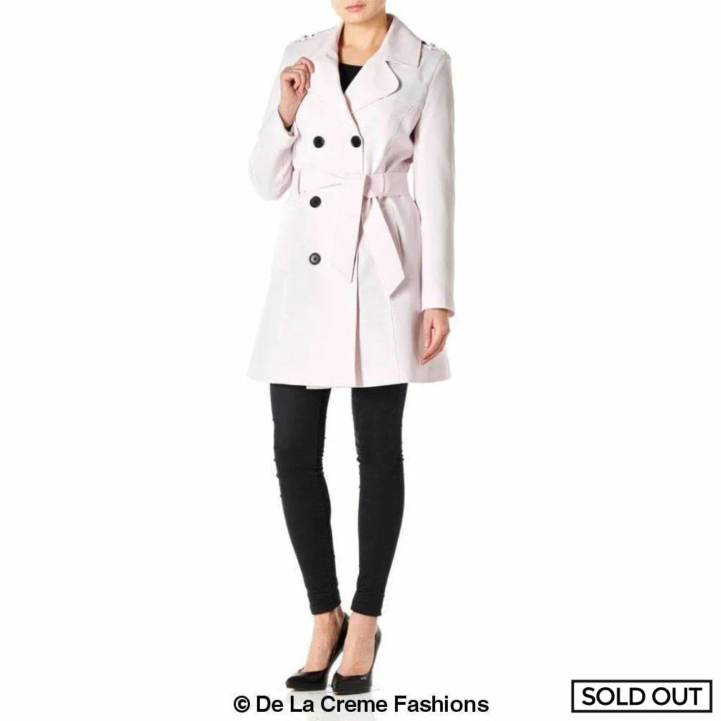 De La Creme - Womens Spring/Summer Double Breasted Trench Coat