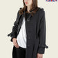 VENTURA - Tailored Stylish Collarless Trench Coat