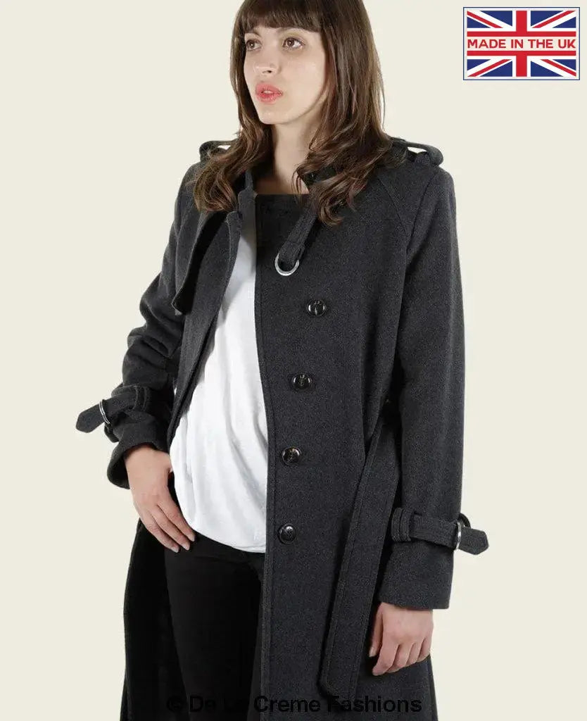 VENTURA Tailored Stylish Collarless Trench Coat