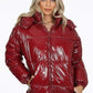 High Shine Funnel Neck Quilted Jacket