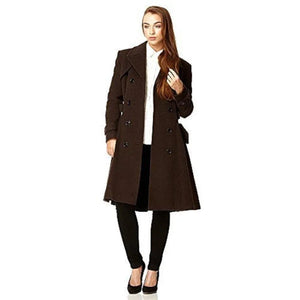 Amber Wool Blend Double Breasted Trench Coat