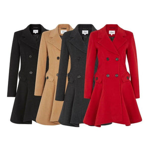 De La Crème - Women's Wool Blend Fit And Flare Coat