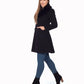 De La Creme - Womens Wool Blend Faux Fur Collar Midi Coat