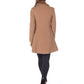 De La Creme - Womens Wool Blend Faux Fur Collar Midi Coat