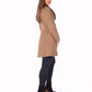 De La Creme - Womens Wool Blend Faux Fur Collar Midi Coat