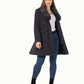 De La Creme - Womens Wool Blend Faux Fur Collar Midi Coat