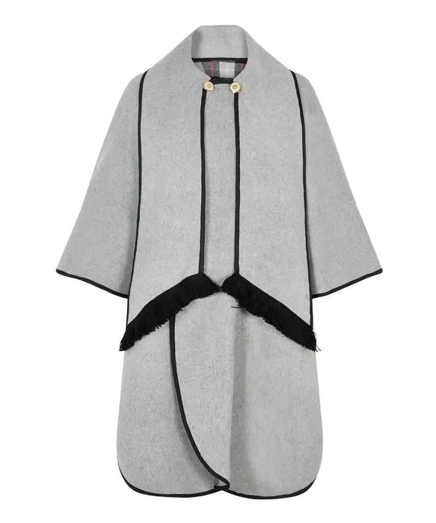 Wool Blend Double Sided Reversible Tartan Check Cape Capes